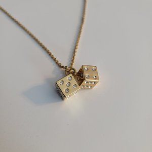 Kate Spade - Lucky Streak Dice Mini Pendant necklace- 12 CT gold plate